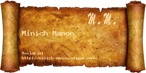 Minich Manon névjegykártya